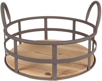 Cos depozitare lemn fier maro 25x15 cm 