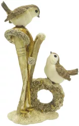 Figurina polirasina bej aurie Craciun 11x5x18 cm 