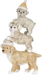 Figurine polirasina gri bej Craciun 10x4x18 cm 