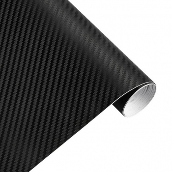Folie autocolant Negru Carbon 125cm x 30cm iesire in relief eliminare a bulelor de aer 