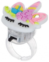 Inel reglabil pentru fetite cu luminite model unicorn 