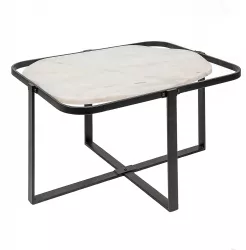 Masuta cafea fier blat marmura 86x68x45 cm 