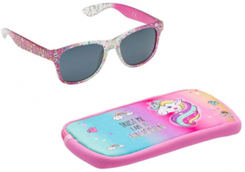Ochelari de soare pentru fetite model unicorn etui inclus roz