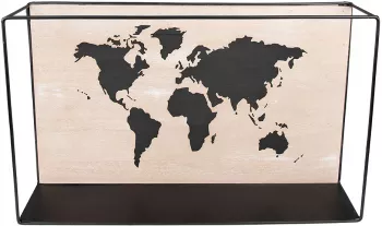 Raft perete fier negru mdf maro 46x10x28 cm 
