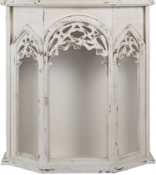 Raft perete lemn alb antichizat 76x26x82 cm 