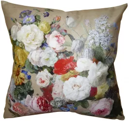 Set 2 fete perne decorative poliester Flowers 45x45 cm 