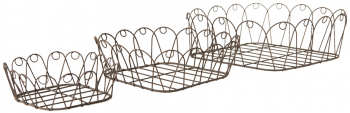 Set 3 cosuri depozitare fier maro 28x28x10 cm 23x23x8 cm 18x18x6 cm 