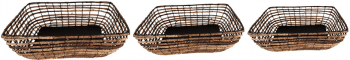 Set 3 cosuri depozitare rattan maro 41x31x12 cm 36x26x10 cm 31x21x8 cm 