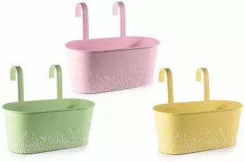 Set 3 jardiniere suspendabile multicolore metal 32.5x16x14 cm 