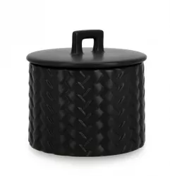Set 3 lumanari in ceramica neagra Twine 14.5x14 cm 