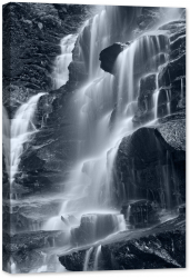 Tablou canvas luminescent luminos in intuneric GlowforHome Dualv-View rama lemn fosforescent Cascada Stanci Negre 60 cm x 40 cm 