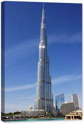 Tablou canvas luminescent luminos in intuneric GlowforHome Dualv-View rama lemn fosforescent Cladirea Burj Khalifa 60 cm x 40 cm 