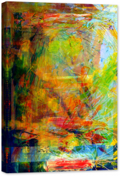 Tablou canvas luminescent luminos in intuneric GlowforHome Dualv-View rama lemn fosforescent Culori de ulei 90 cm x 60 cm 