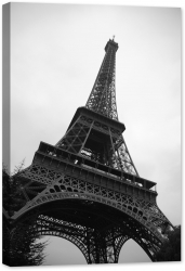 Tablou canvas luminescent luminos in intuneric GlowforHome Dualv-View rama lemn fosforescent Turnul Eiffel La Paris 90 cm x 60 cm 