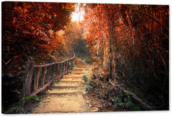 Tablou luminos in intuneric GlowforHome Carare fantastica de toamna 90 cm x 60 cm 