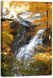 Tablou canvas luminescent luminos in intuneric GlowforHome Dualv-View rama lemn fosforescent Cascada Brandywine 90 cm x 60 cm 