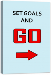 Tablou luminos in intuneric GlowforHome Citat motivational Set Goals And Go 60 cm x 40 cm 