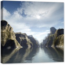 Tablou luminos in intuneric GlowforHome Fantasy Canyon 60 cm x 60 cm 