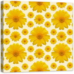 Tablou luminos in intuneric GlowforHome Flori galbene 80 cm x 80 cm 