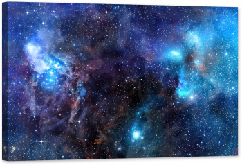Tablou luminos in intuneric GlowforHome Fundal instelat al spatiului cosmic profund 120 cm x 80 cm 