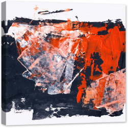 Tablou luminos in intuneric GlowforHome Imagine pictura Abstracta moderna acuarela cu bleumarin rosu si alb 1 80 cm x 80 cm 