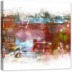 Tablou luminos in intuneric GlowforHome Imagine pictura abstracta Rezumat cu picaturi de vopsea pe fundal alb 60 cm x 60 cm 