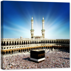 Tablou luminos in intuneric GlowforHome Kaaba Mecca Arabia Saudita 60 cm x 60 cm 