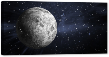 Tablou luminos in intuneric GlowforHome Luna plina gri 120 cm x 60 cm 