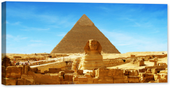 Tablou luminos in intuneric GlowforHome Marea Piramida Panorama Giza Egipt si sfinxul 80 cm x 40 cm 