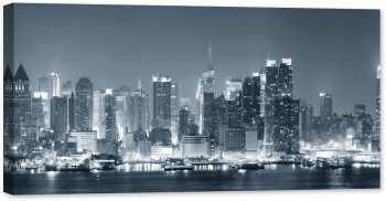 Tablou luminos in intuneric GlowforHome New York Alb-negru 120 cm x 60 cm 