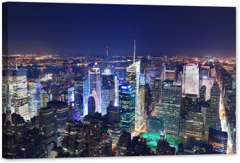 Tablou luminos in intuneric GlowforHome New York City Manhattan Panorama 60 cm x 40 cm 