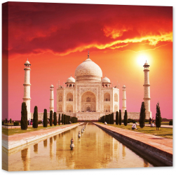 Tablou luminos in intuneric GlowforHome Palatul Taj Mahal din India 60 cm x 60 cm 