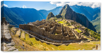 Tablou luminos in intuneric GlowforHome Panorama Machu Picchu Peru 80 cm x 40 cm 