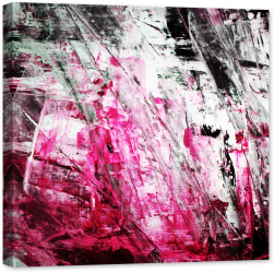Tablou luminos in intuneric GlowforHome pastel Abstract cu roz alb si negru Imagine pictura Abstracta moderna 80 cm x 80 cm 