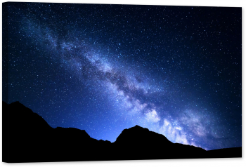 Tablou luminos in intuneric GlowforHome Peisaj nocturn cu Calea Lactee 60 cm x 40 cm 
