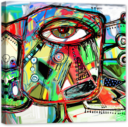 Tablou luminos in intuneric GlowforHome Pictura digitala de arta mazgalitura cu ochi Imagine pictura Abstracta moderna 80 cm x 80 cm 