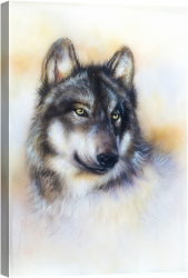 Tablou luminos in intuneric GlowforHome Pictura Lupului 120 cm x 80 cm 