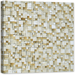 Tablou luminos in intuneric GlowforHome Textura din mozaic de marmura cu patrate diferite dimensiuni 60 cm x 60 cm 