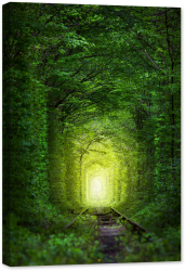 Tablou canvas luminescent luminos in intuneric GlowforHome Dualv-View rama lemn fosforescent Tunelul dragostei cu lumina zanelor 120 c 