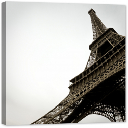 Tablou luminos in intuneric GlowforHome Turnul Eiffel alb-negru 60 cm x 60 cm 
