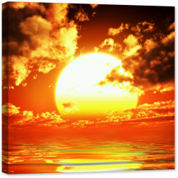 Tablou luminos in intuneric GlowforHome Vue Sunset 60 cm x 60 cm 