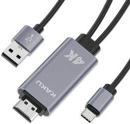 Adaptor HDMI cu conector tip USB-C marca Kakusiga KSC-557 Gri 