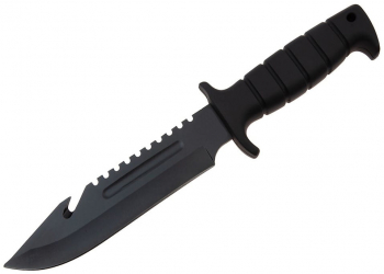 Cutit de vanatoare IdeallStore® Military Assault 29 cm negru teaca inclusa 