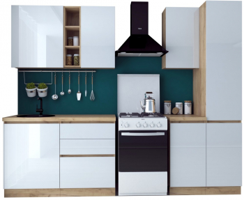 Bucatarie Chelsea 2m 200x60x215 cm stejar k003/alb 
