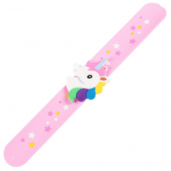 Bratara Felmansreglabila pentru copii cu unicorn in nuanta roz 