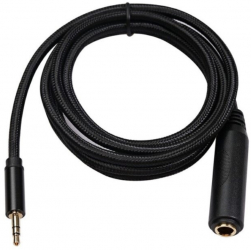 Cablu audio stereo de 6.35 mm Jack mama la Jack 3.5 mm tata 1 5 metri pentru amplificatoare chitare si piane Negru 