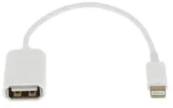 Cablu OTG USB 2.0 cu port compatibil Apple18 cm Alb 