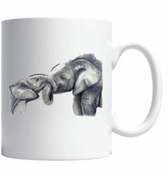 Cana alba personalizata & elephants& INOVATIX® . 330ml 