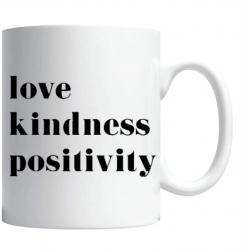 Cana alba personalizata & love kindness positivity& INOVATIX® . 330ml 