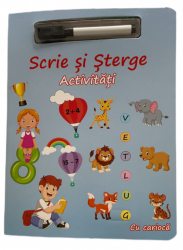 Carte interactiva ilustrata pentru copii - Exercitii de scriere si stergere cu carioca inclusa 